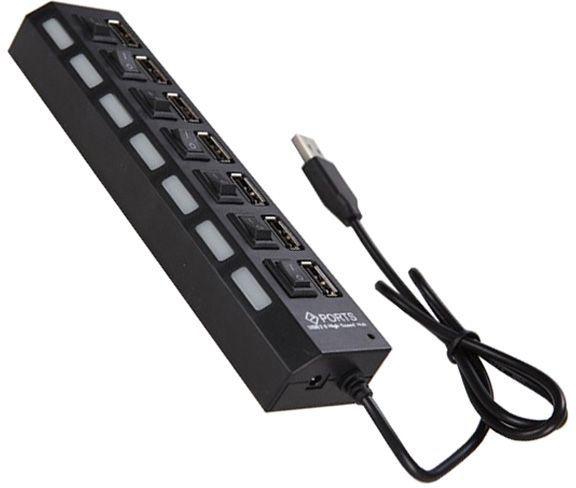 7 Port Ports Usb 2.0 Hub With Separate On / Off Switch With Light Indicator