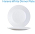 Set of 6pcs Harena White kitchen Dinner Plates