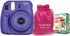 Fujifilm Instax Mini 8 Instant Film Camera Purple with Dark Pink Pouch and 20 Film Sheet