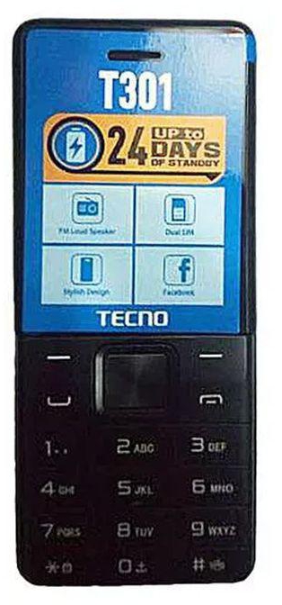Tecno T301 Dual Sim With Camera & Torch Light, Fm Radio, Loud Speaker - Black