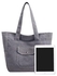 Solid Pockets Zipper High Large Capacity Multifunction Shoulder Bag Grey