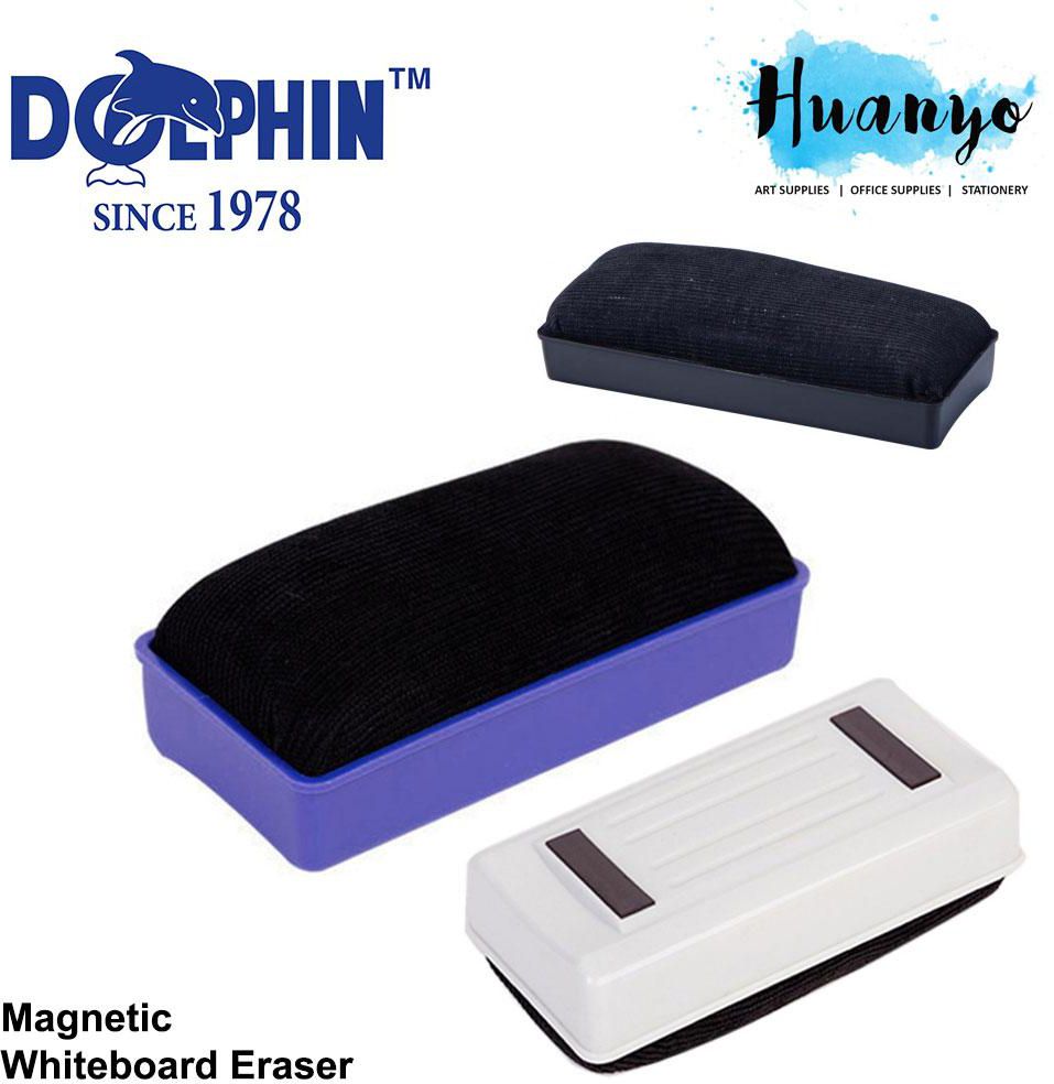 Dolphin Magnetic White board Duster Eraser (Black - Blue)