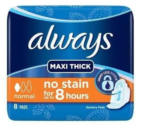 Always | Maxi Thick Normal Pads with Wings | 8 Pads