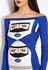 Face Printed Paneled Bardot Dress