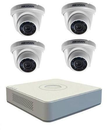 Hikvision Full Security System - 4 Cameras + 4 Channels 720P DVR + Installation Accessories