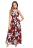 Summer Europe and the United States Women's Bohemian Dress Backless red S