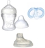 Nuby Soft Air Silicone Feeding Bottle - 150 ml + Soft Flex Orthodontic Pacifier - 0-6 m + Replacement Spouts Set - 2 Pcs