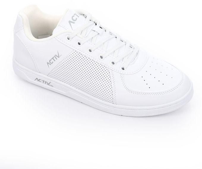 Activ Full White Practical Leather Lace Up Sneakers