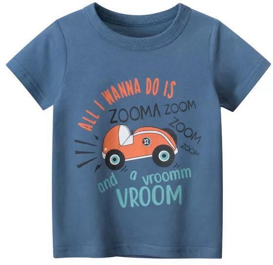 Koolkidzstore Boys Top Car Print casual T-shirt 2-7Y - 6 Sizes (Blue - White)