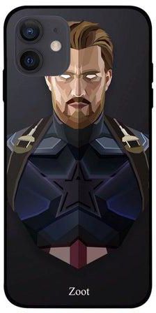 Captain America Printed Case Cover -for Apple iPhone 12 mini Blue/Brown/Beige Blue/Brown/Beige