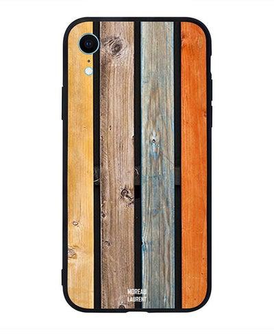 Skin Case Cover -for Apple iPhone XR Multi Color Wooden Pattern نمط خشبي متعدد الألوان
