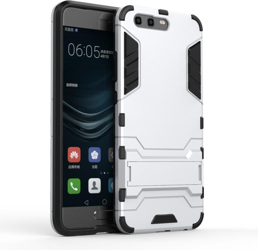 For Huawei P10 Cool Guard Kickstand PC / TPU Cellphone Case - Silver