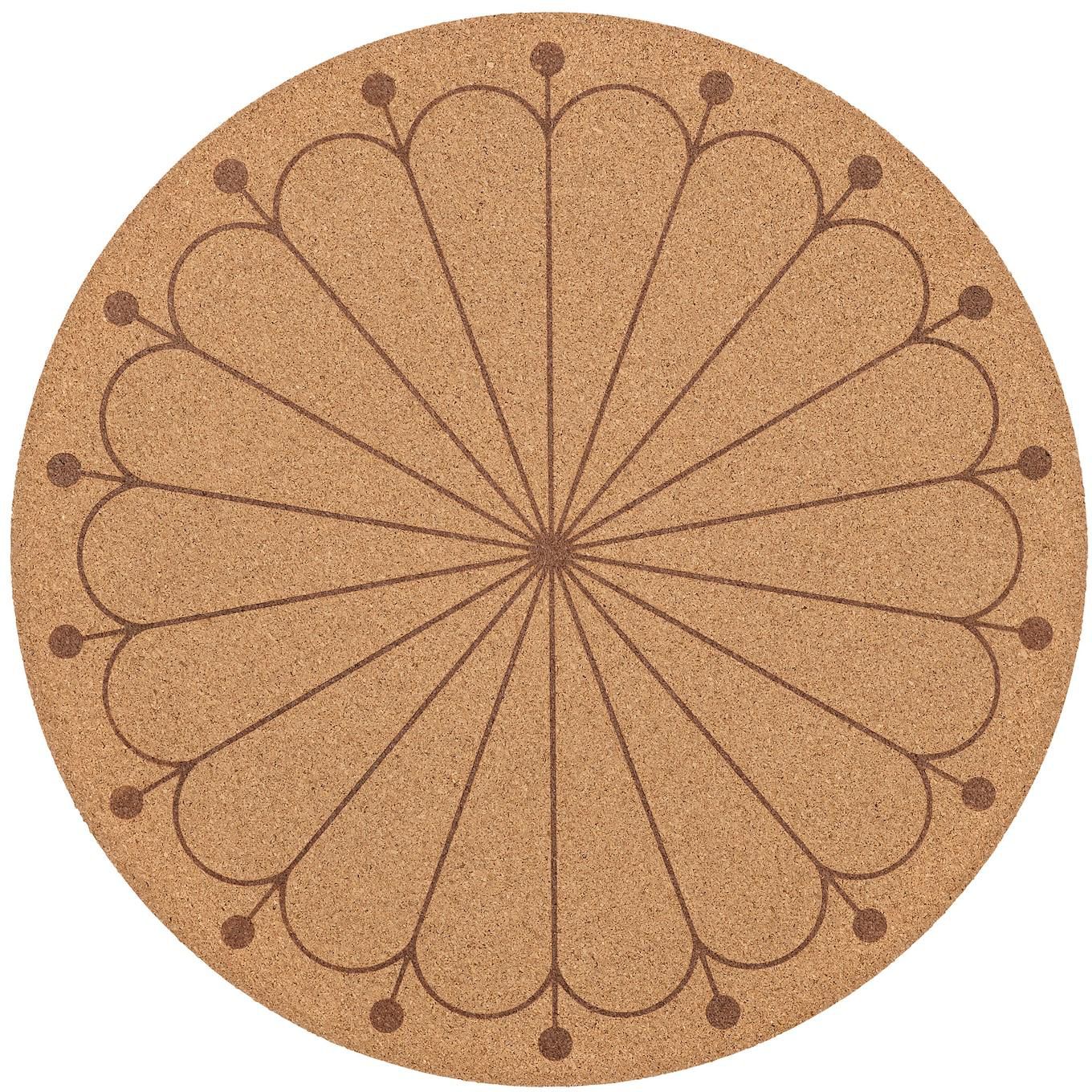 SVARTVIDE Place mat - cork/patterned 35 cm