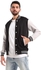 Pavone Band Neck Black Jacket With Light Grey Long Sleeves