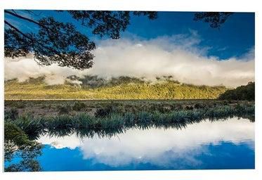 Landscape Themed Printed Wall Art Blue/White/Green 52x80cm