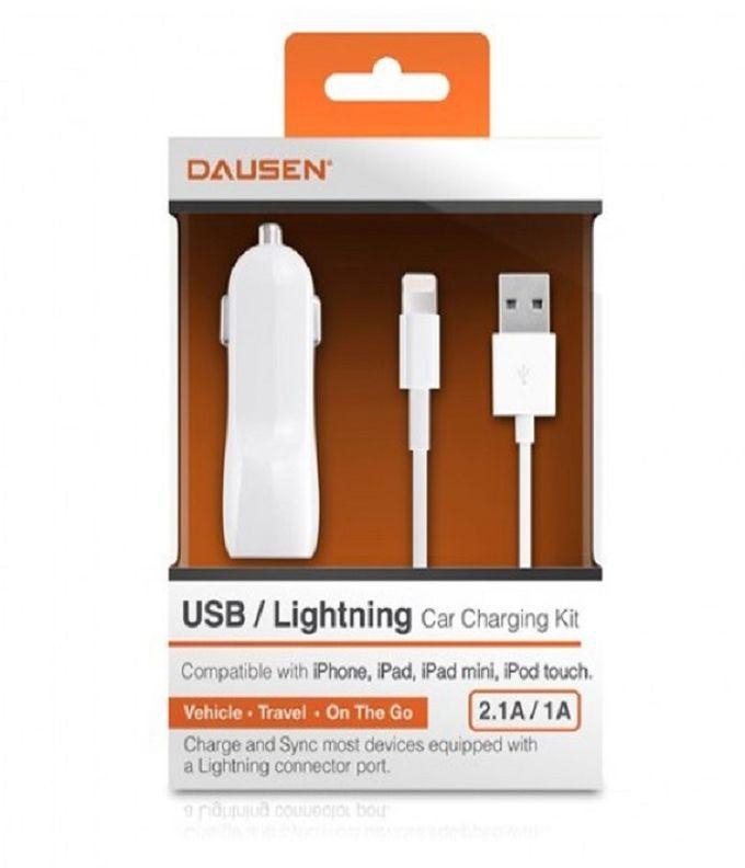 Dausen TR-RI920 Car Charger With Lightning Cable 2.1A