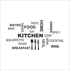 Universal Black Art Wall Stickers For Home Decor PVC Decal English Letters Kitchen Cook