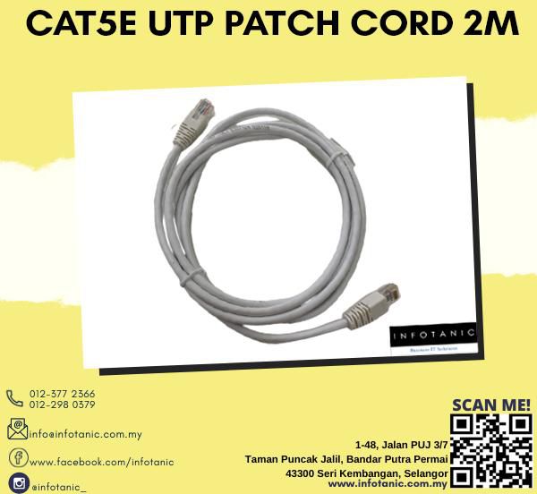Infotanicmarketplace Cat5e UTP Patch Cord 2Meter (Random Color)