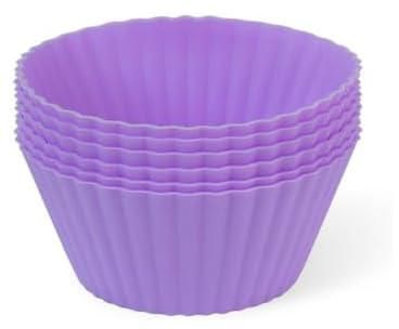 Fissman 6-Piece Cupcake Molder, Silicone Cupcake Muffin Baking Cups, Reusable Non-Stick Cake Molds Sets, Mould Bakeware Maker Mold Tray Baking Cup Liner Molds (Purple)
