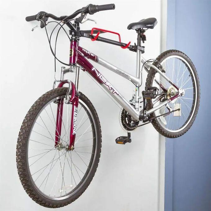 حامل دراجة مثبت على الحائط - حامل للدراجة وبخطاف للجراج وقابل للطي