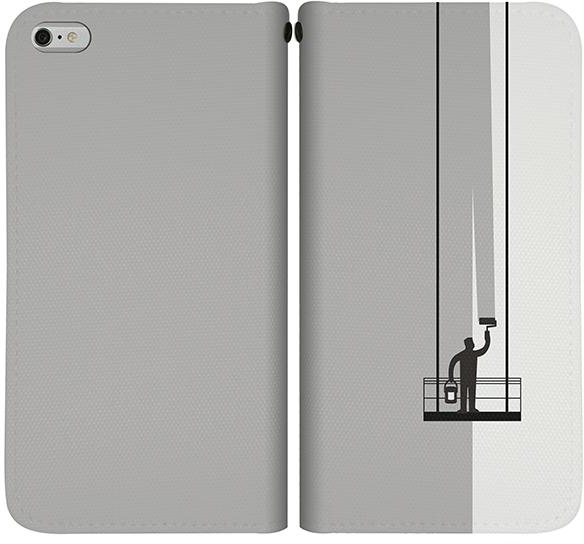 Stylizedd Apple iPhone 6 Plus Premium Flip Case cover - Paint Hanger Grey
