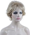Short Thick Curly Synthetic Full Capless Daily Use Wig For Women, Platinum