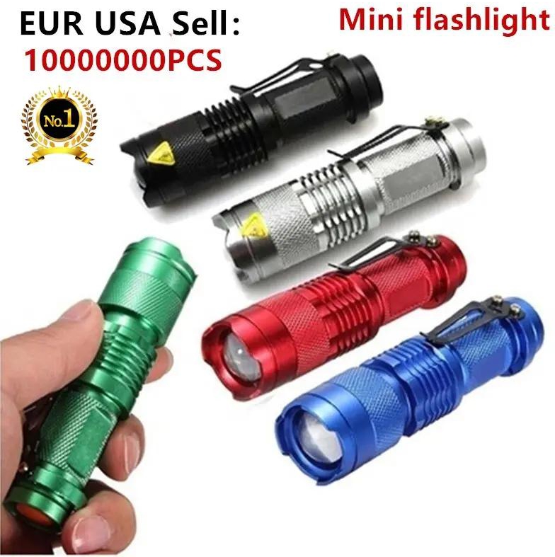 Mini LED Torch CREE Q5 LED Flashlight Adjustable Focus Zoom Flash Light Lamp