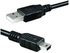USB 2.0 A Male to Mini-B 5 Pin USB B Male Cable - 0.9m - Black