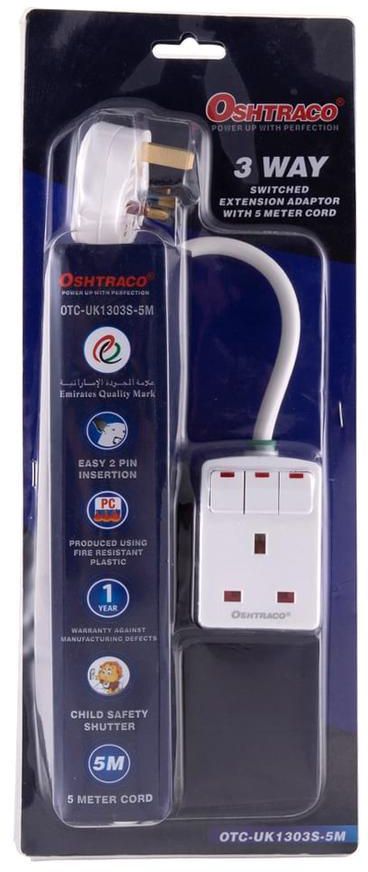 Oshtraco 3-Way Switched Extension Adapter (5 m)