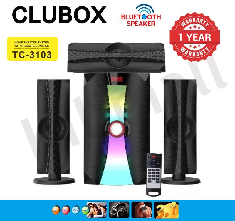 CLUBOX 3.1CH HI-FI Multimedia Bluetooth Woofer Home Audio System Speaker Systems Home Theater System Subwoofer with Remote Control 12000W TC-3103