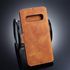 DG.MING Retro Oil Side Horizontal Flip Case For Galaxy S10 Plus, With Holder & Card Slots & Wallet(Brown)