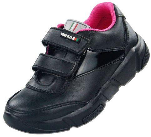 Tirenti Girls Black Leather Flat Shoes For School