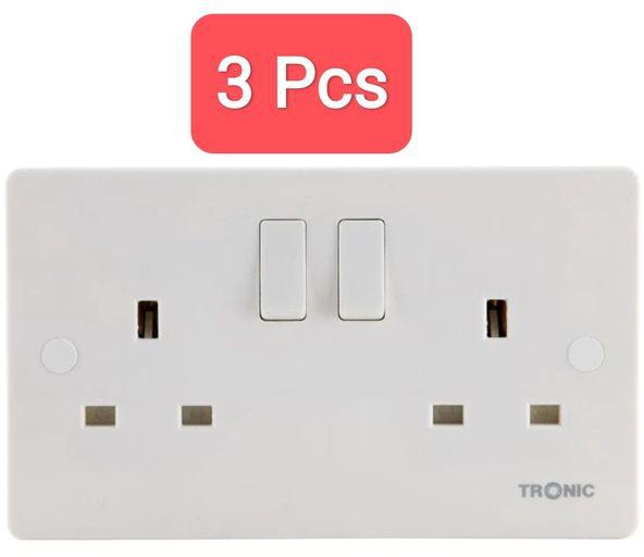 Tronic Double Socket Or Twin Sockets 3 Pieces