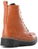 Double Closure Leather Ankle Boots - Havana