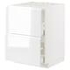 METOD / MAXIMERA Base cab f hob/int extractor w drw, white/Voxtorp high-gloss/white, 60x60 cm - IKEA
