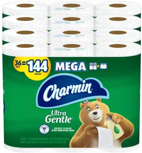 Charmin Ultra Gentle Toilet Paper, 36 Mega Rolls = 144 Regular Rolls