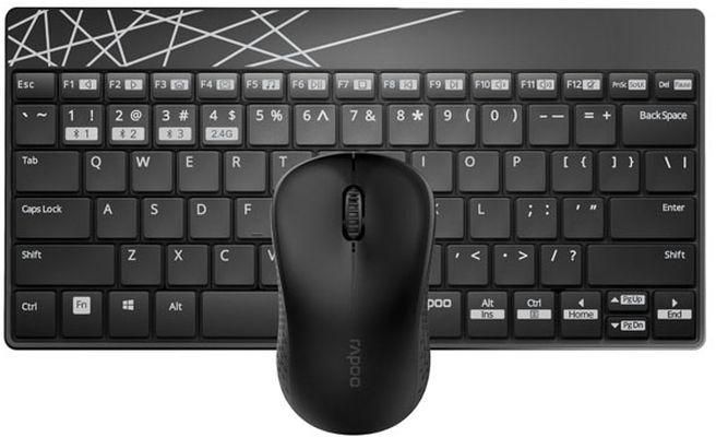 Rapoo 8000M Multi-Mode Wireless Keyboard & Mouse -Black