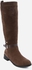 Dejavu Nubuck Knee High Riding Boot - Brown