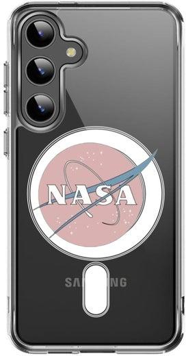 Magnetic Case for Samsung Galaxy S24 Plus 6.7-inch Compatible with MagSafe Wireless Charging, Shockproof Phone Bumper Cover Nasa Pink