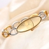 WEIQIN 5056 Luxury Bracelet Ladies Watch Quartz Wristwatch Oval Shape Hollow Out-Gold