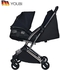 Youbi Toddler German Travel Light Stroller-Black with New Born Attachment