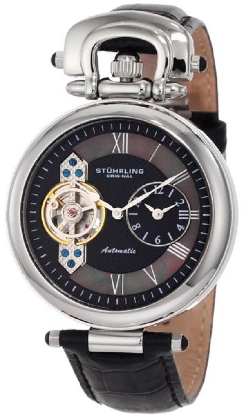 Stuhrling Original Men's Black Dial Casual Watch Leather Strap - 127.33151