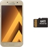 Samsung Galaxy A3 2017 Dual Sim - 16GB, 4G LTE, Gold with 64GB micro SD card