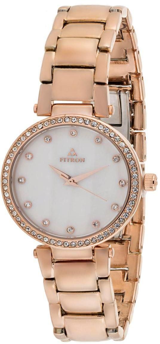 Fitron Women's Mother of Pearl Dial Metal Band Watch - FT8084L101003