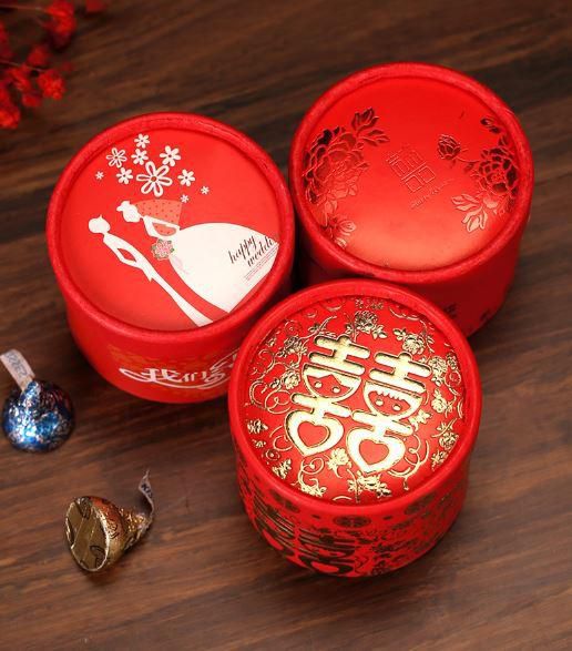 Lsthometrading Wedding Supplies Creative Cylinder Wedding Candy Box Chinese