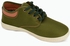 Squadra SQ1005-Textile Contrast Collar Mid-Top Lace-Up Fashion Sneakers For Men - Olive