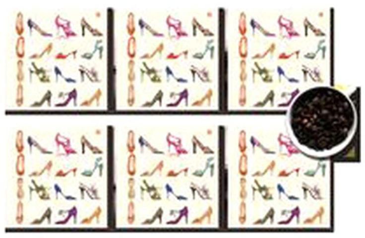 6-Piece Decorative Coaster Beige/Brown/Pink 7x7 centimeter