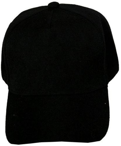 Plain Black Face Cap With Adjustable Strap For Men