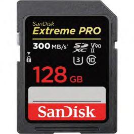 SanDisk SDXC Extreme PRO - 128 GB, 300 MB/s, C10, UHS-II, U3 V90