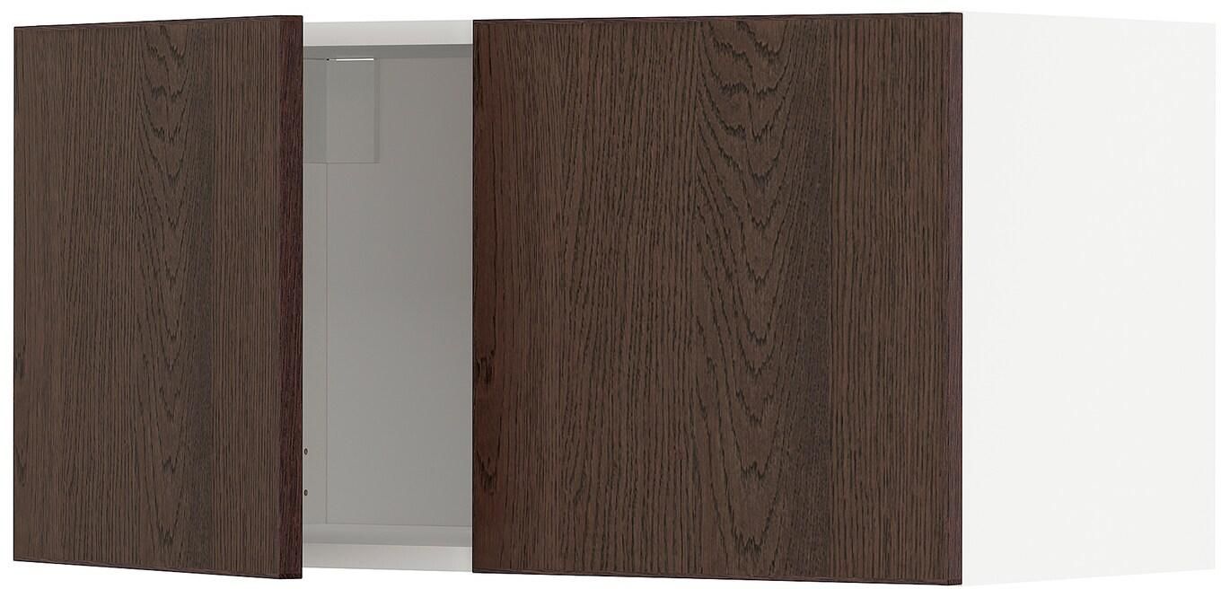 METOD Wall cabinet with 2 doors - white/Sinarp brown 80x40 cm